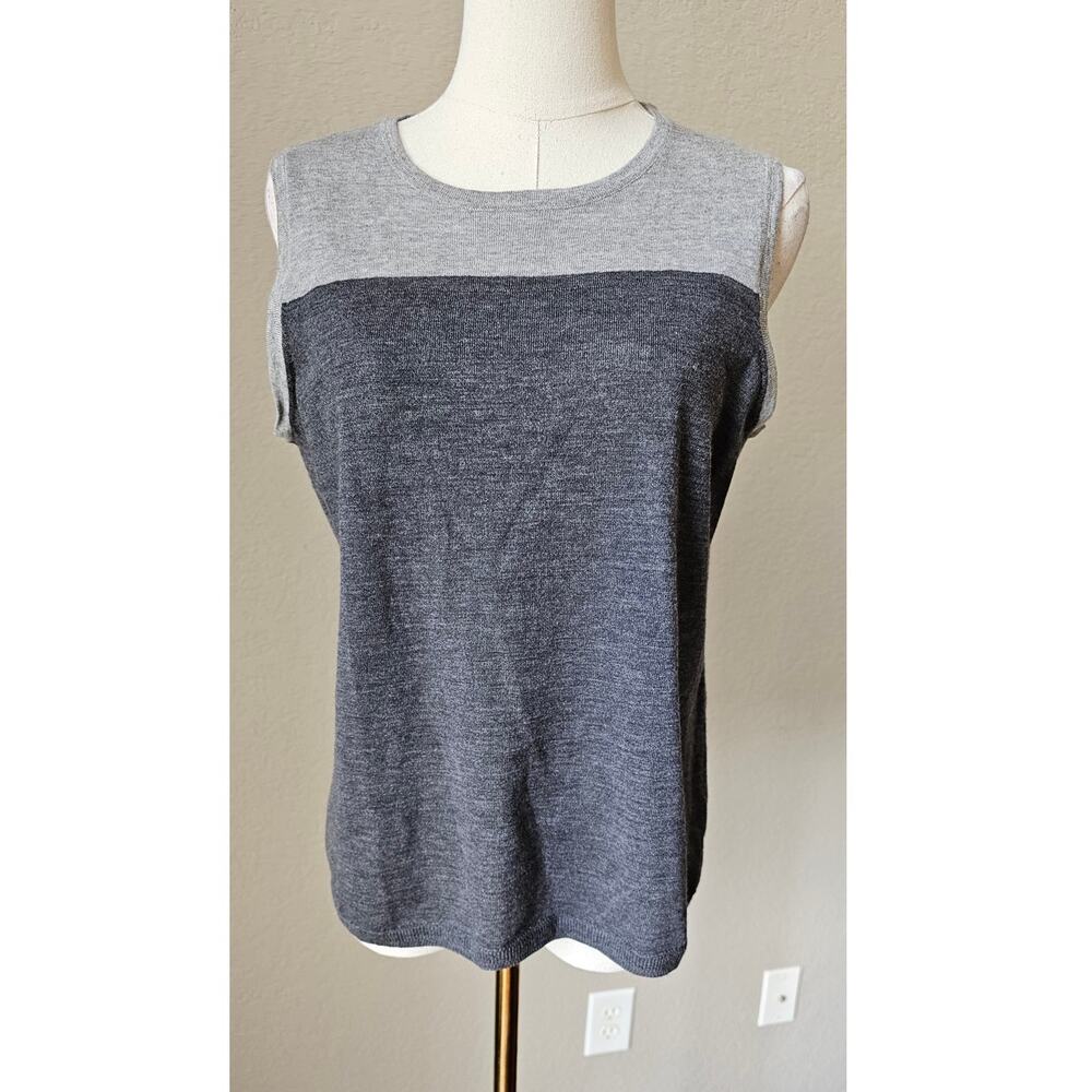 Talbots Bicolor Pure 100% Italian Merino Wool Pullover Sweater Women Sz L Petite
